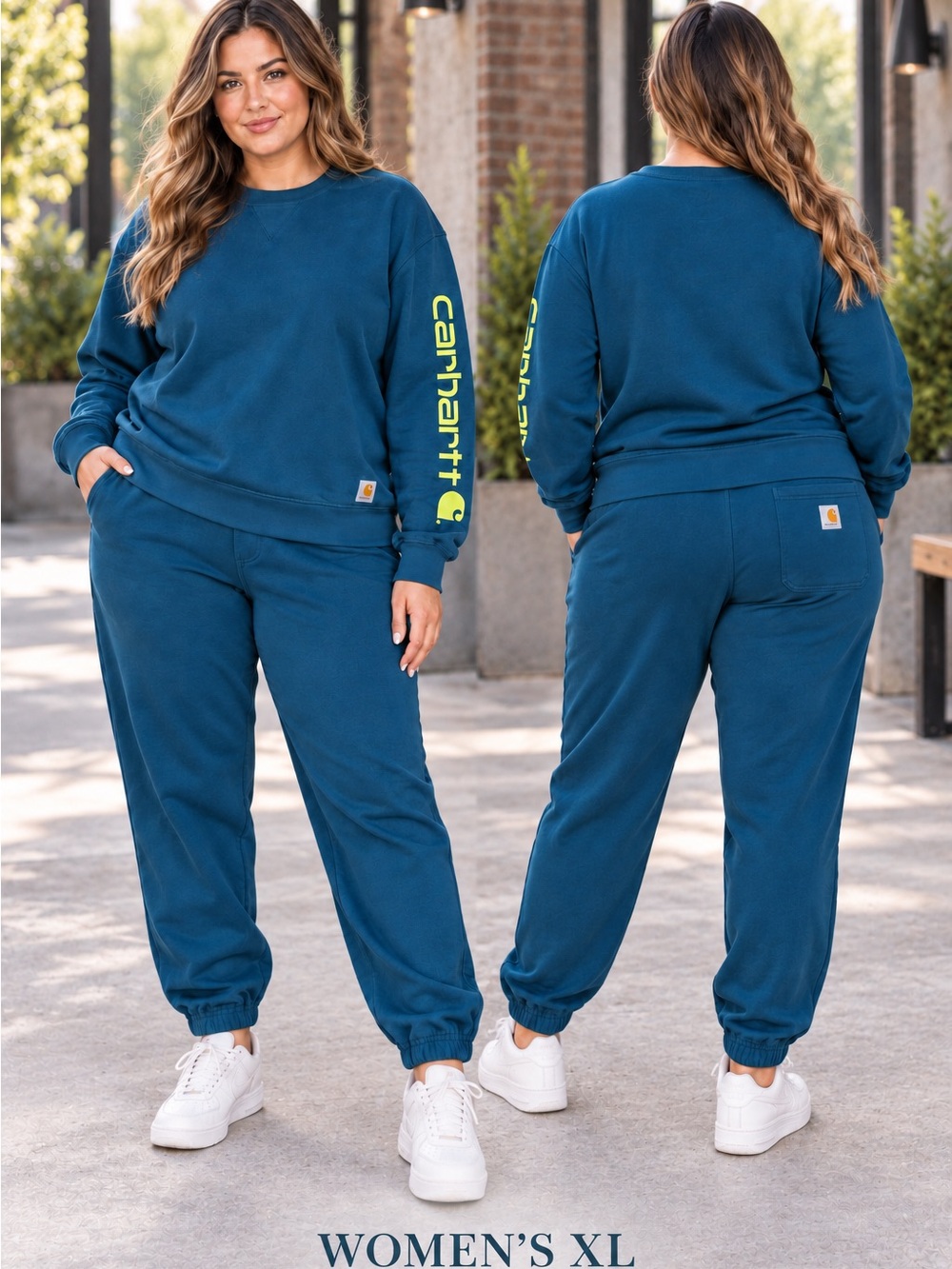 Carhartt Women's XL Blue Green Jogger Pants - Relaxed Fit
